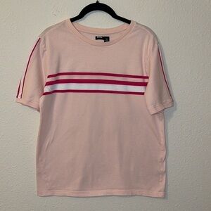 BDG Pink & Red White Stripes Sporty T Shirt Sz. L